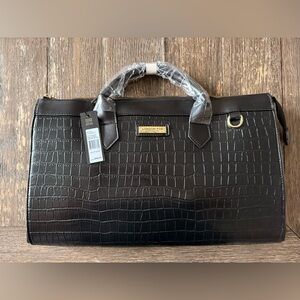 London Fog Satchel Zinnia Croc Design Weekend Elegant Medium Bag Fits Laptop